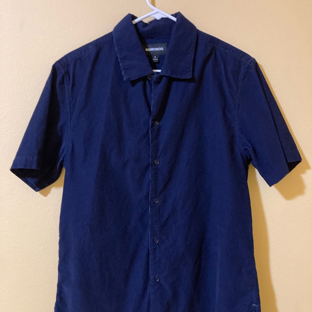 Bonobos Men's Corduroy Deep Blue Casual Shirt